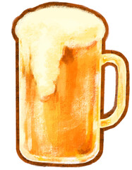 Wall Mural - Cold brown ale beer with foam alcohol booze drink hand digital painting illustration