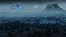 Blue Alien Planet Landscape And Dying Star
3D Rendering, Cinematic View Of Alien World, Dying Planet Concept
