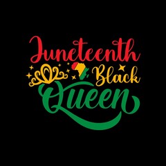 Wall Mural - Juneteenth Black Queen Design Illustration -  Juneteenth Celebrate Black Freedom. Good for t shirt print, card, poster, mug, and other gift design.