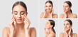 © Pixel-Shot - Collage with pretty young woman on light background. Skin care concept