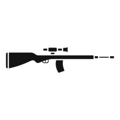 Poster - Sniper barrel icon simple vector. Rifle gun