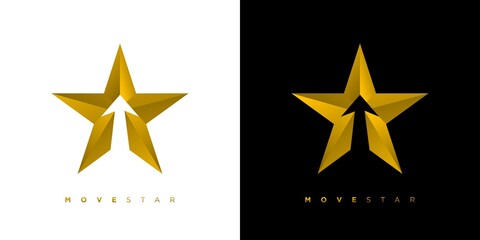 Wall Mural - Modern and elegant move star logo design