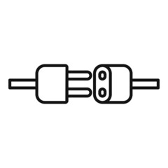 Sticker - Electric plug icon outline vector. Social online