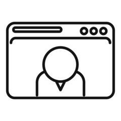 Poster - Web video call icon outline vector. Online chat