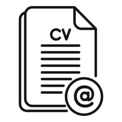 Poster - Online cv paper icon outline vector. Job search