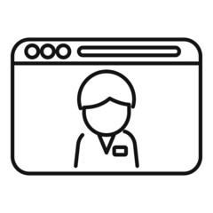 Canvas Print - Medical doctor care icon outline vector. Online health