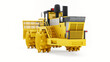 Garbage compactor machine for landfills. A special type of industrial bulldozer for working in landfills. 3d rendering.