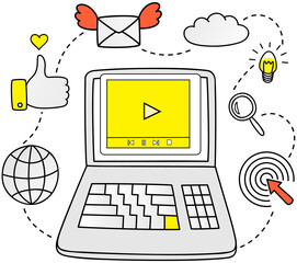 Wall Mural - modern technology, social media, communication in global computer networks. storage, transmission, p