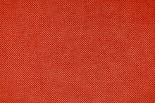 Texture Background Of Velours Red Fabric. Fabric Texture Of Upholstery Furniture Textile Material, Design Interior, Wall Decor. Fabric Texture Close Up, Backdrop, Wallpaper.