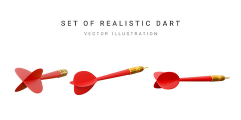 set of realistic darts. vector illustration