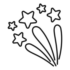 Sticker - Triumph firework icon outline vector. Party event