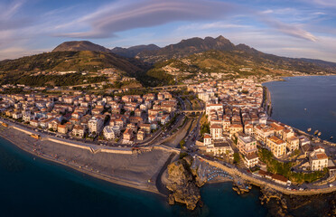 Aerial view of the town of Diamante, Cosenza, Calabria, Italy