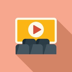 Poster - Cinema event icon flat vector. Calendar manager