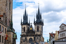 The Church of Mother of God before Týn in the center of Prague, Czech Republic