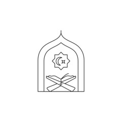 Wall Mural - Mosque, Koran, icon on white background