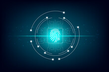 Fingerprint Scan Concept For Secure Access And Unlock Design.