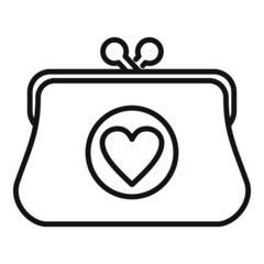 Canvas Print - Charitable wallet icon outline vector. Charity help