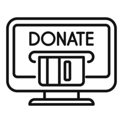 Canvas Print - Donate online money icon outline vector. Charity help