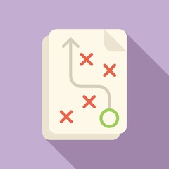 Sticker - Strategy solution icon flat vector. Creative business