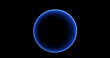 © Татьяна Антоненко - footage blue neon portal ring, circle on black background. An abstract portal made of particles. Gradually appeared a ring spinning and a constant glow in the circle. Motion graphics, overlay.
