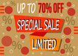 © BOROFOTOS - Special sale 70% discount. Banner with 70% price reduction on limited product units.
