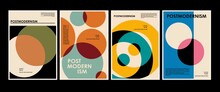 Artworks, Posters Inspired Postmodern Of Vector Abstract Dynamic Symbols With Bold Geometric Shapes, Useful For Web Background, Poster Art Design, Magazine Front Page, Hi-tech Print, Cover Artwork.