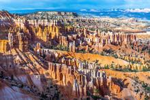 Scenic View To The Hoodoos In The Bryce Canyon National Park, Utah,