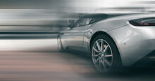 Silver Sports Car With Blur Effect
