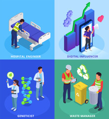 Modern Future Professions Isometric