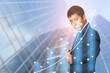 © nuruddean - Businessman in suit with stock trading analyzing graph chart forex.