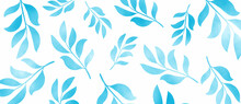 Abstract Blue Leaves In Seamless Pattern Background