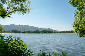 Canvas Print - Seoul Grand Park lake view in Gwacheon, Korea