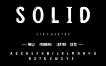 SOLID,  Minimal  Font Letter Set. Luxury Vector Typeface For Company. Modern Gaming Fonts Logo Design.