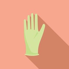 Wall Mural - Doctor glove icon flat vector. Surgical latex