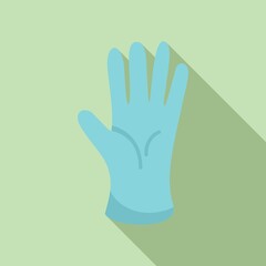 Sticker - Virus glove icon flat vector. Hand latex