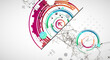 © Alex - Abstract background on technological and scientific topics. Plexus effect with various techno details with a place under the text. Vector format.