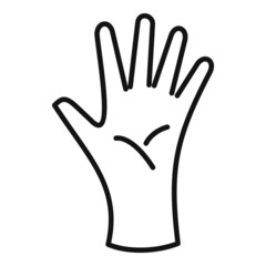 Sticker - Plastic glove icon outline vector. Doctor rubber