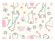 Bunny Vector Repeat
Giraffe Elephant With Bunny Repeat
Happy Animal With Flower Vector
Happy Butterfly With Rainbow Pattern