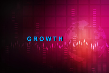 Wall Mural - 2d rendering Stock market online business concept. business Graph 