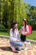 © яна винникова - Child going back to school. Mother and kid getting ready for first school day after vacation