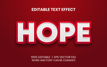 Realistic Red Hope Editable Text Effect Template