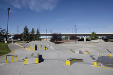 Sunny Skatepark With Flyover