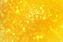 Bright Yellow Sparkling Glitter Bokeh Background, Abstract Defocused Lights Texture