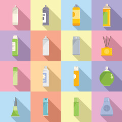 Canvas Print - Air freshener icons set flat vector. Auto breathe