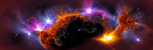 Beautiful Misty Space Nebula, Cosmos Scale