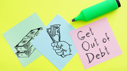 Wall Mural - Get Out of Debt is shown using the text