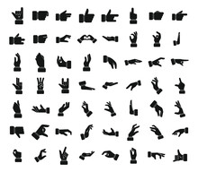 Hand Gestures Icons Set Simple Vector. Shake Finger