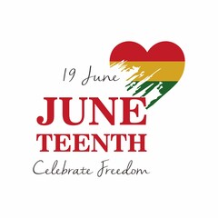 Wall Mural - Juneteenth Day, celebration freedom, emancipation day in 19 june, African-American history and heritage.