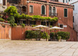 charming courtyard and restaurant in Venice, Italy 