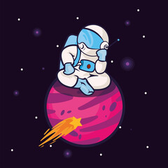Wall Mural - astronaut on planet